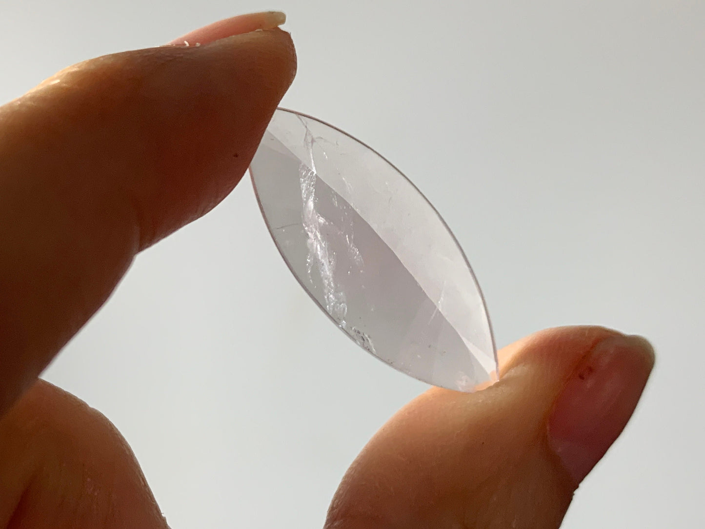 Faceted Rose Quartz marquise 12x30mm cabochon - Calibrated cabochons