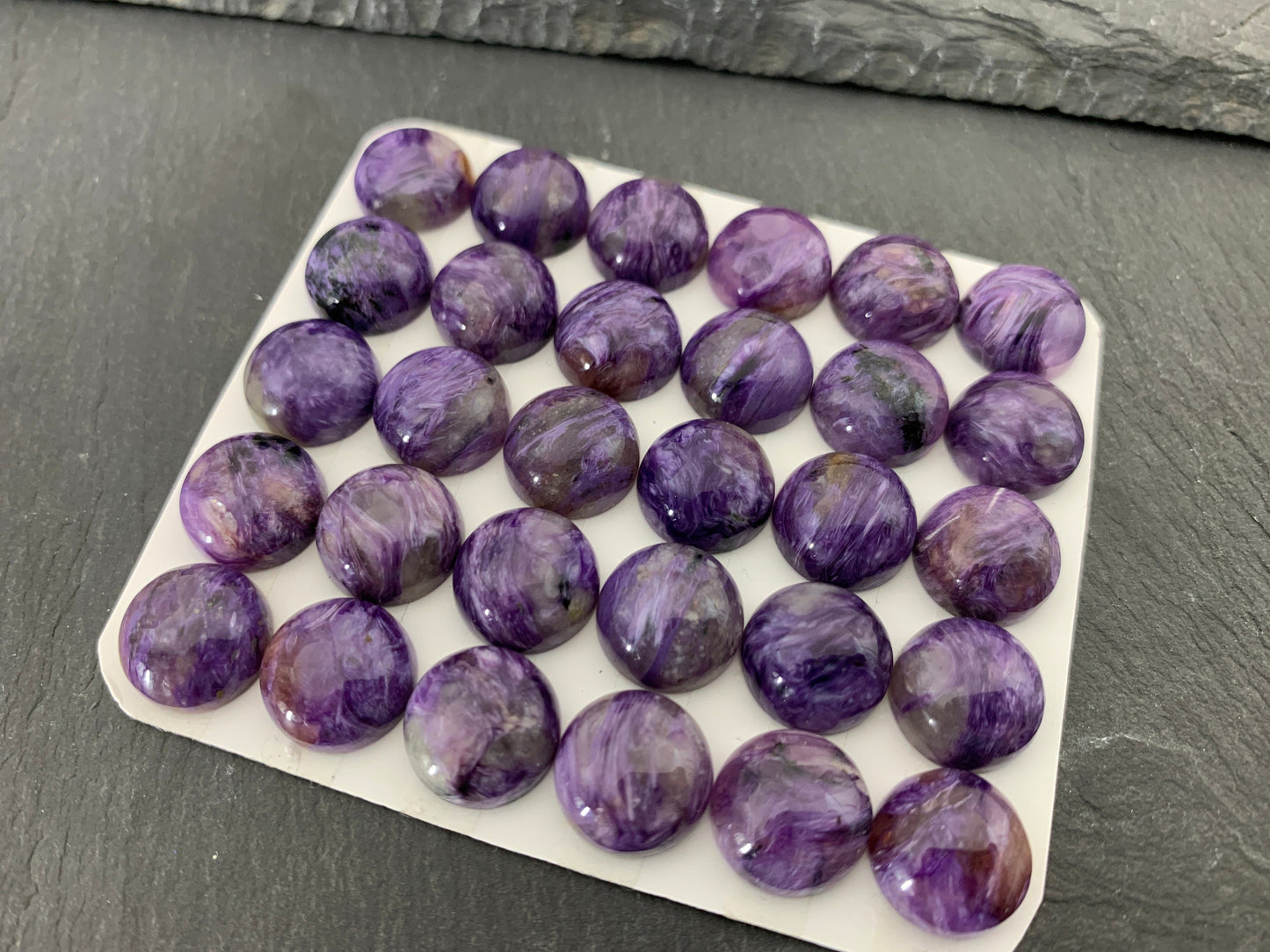 Charoite round 12mm cabochon - Calibrated cabochons