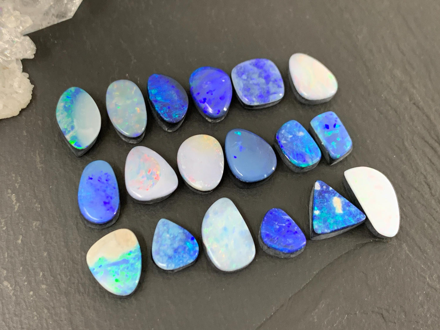 Australian Opal Doublet 9-14mm long cabochon