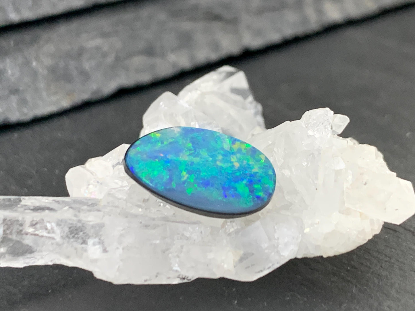 Australian Opal doublet 8x14x4mm cabochon