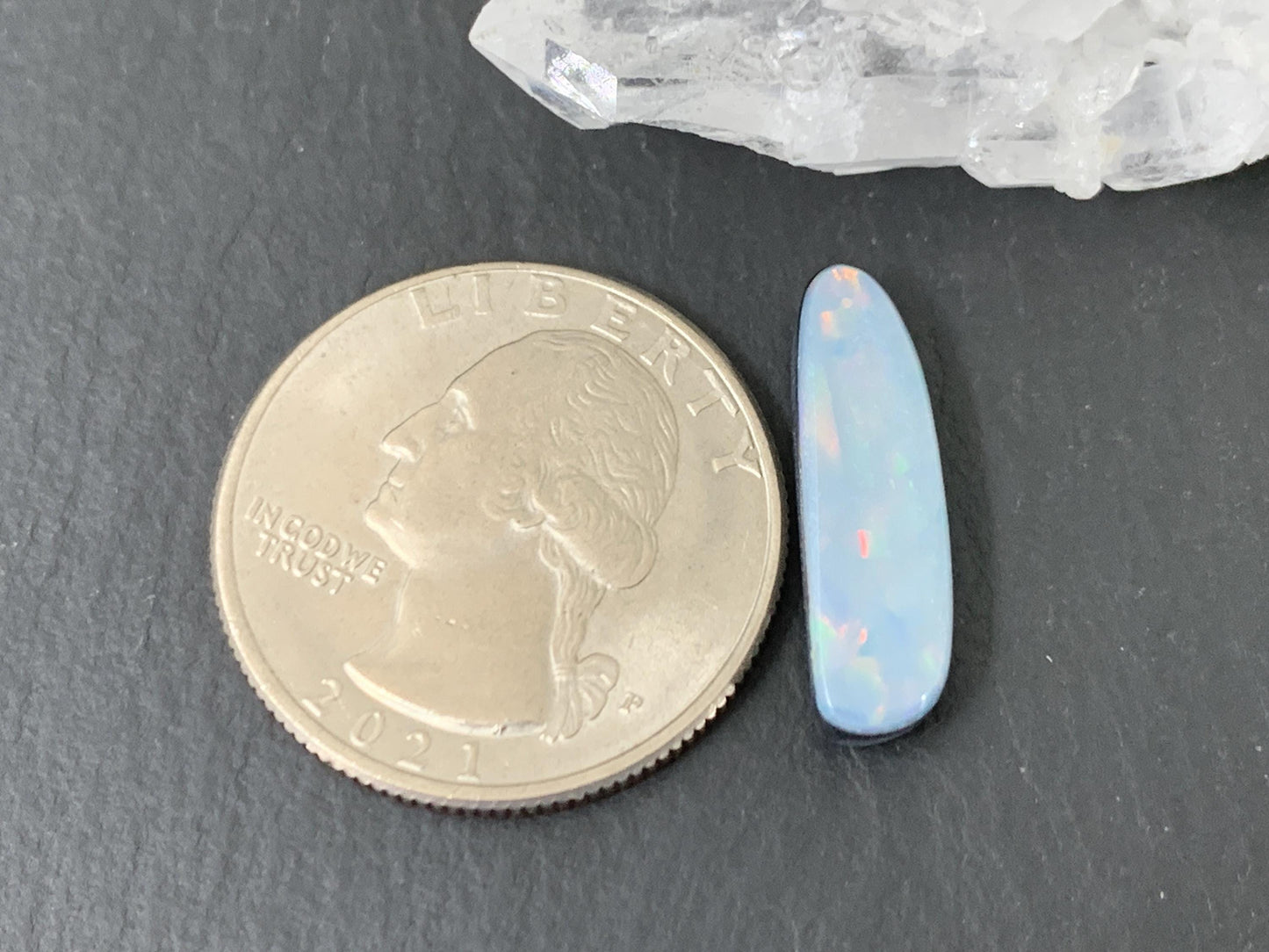 Australian Opal Doublet Natural Opal Gem 6x20x4mm Cabochon Stone Free Form
