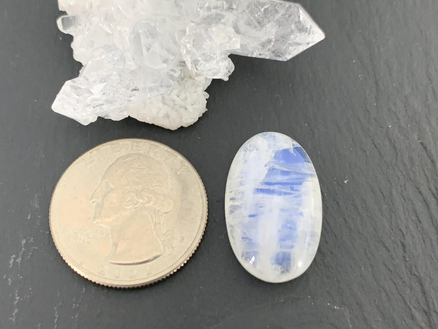 Rainbow Moonstone 24x15x7mm cabochon