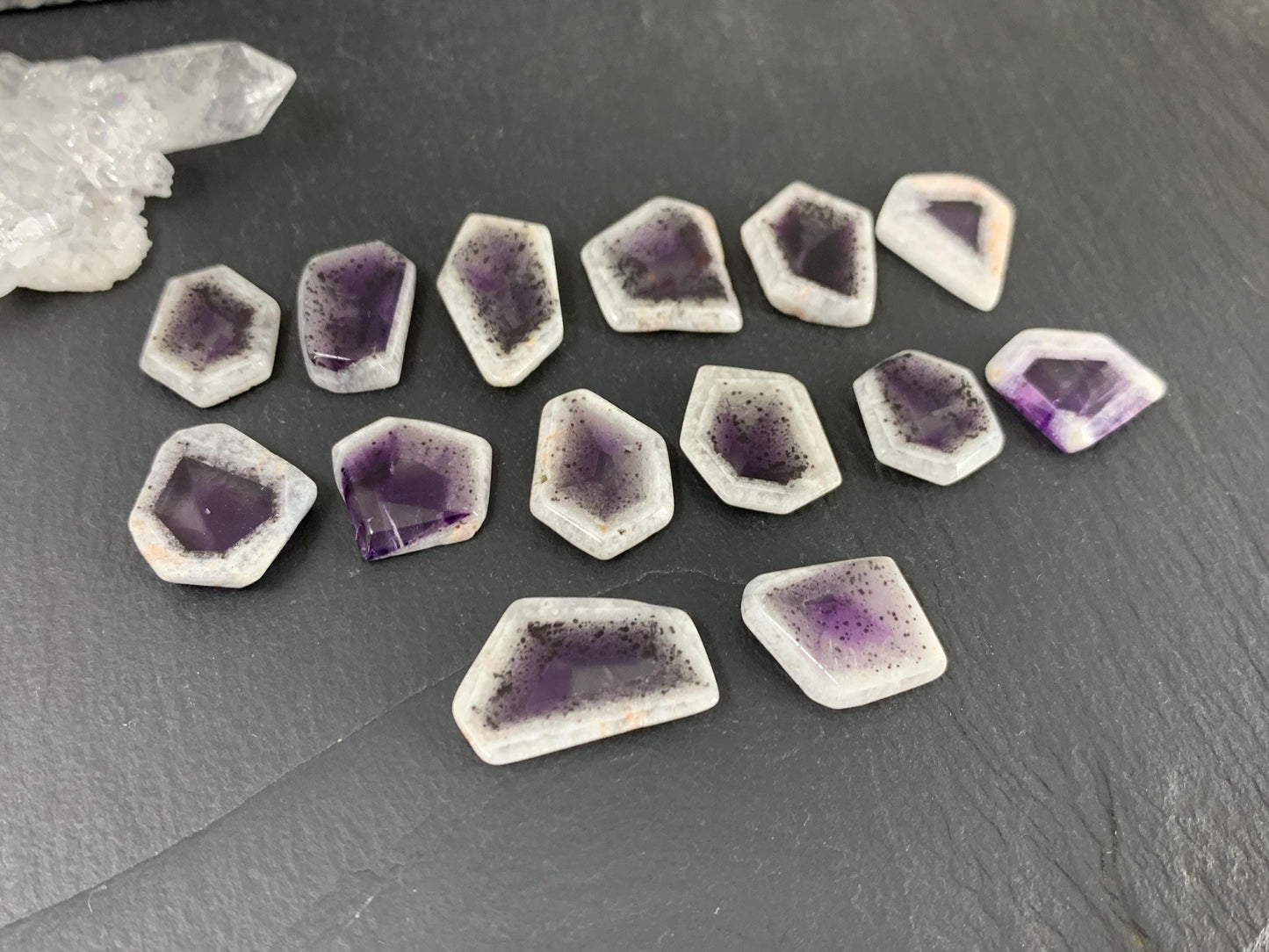 Amethyst hexagon slice
