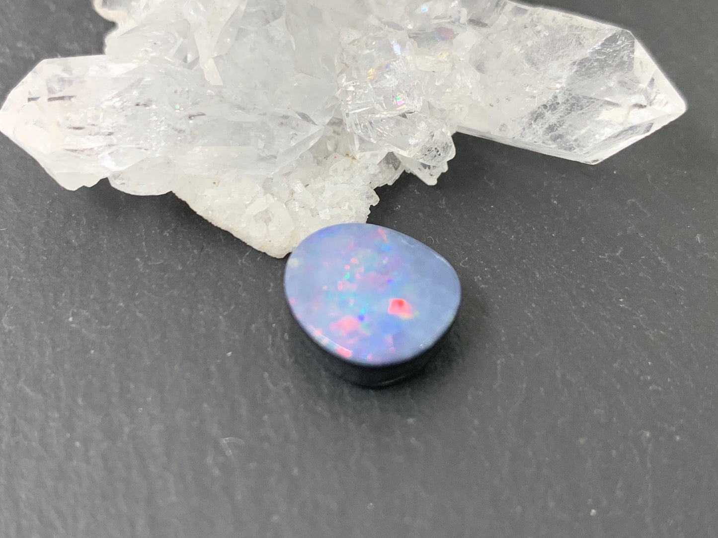 Australian Opal doublet 10x11x4mm cabochon