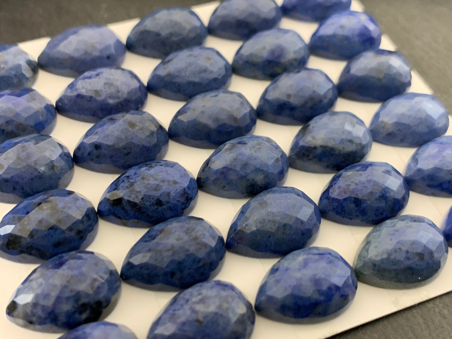 Faceted Dumortierite pear 10x14mm Cabochon - Calibrated Cabochons