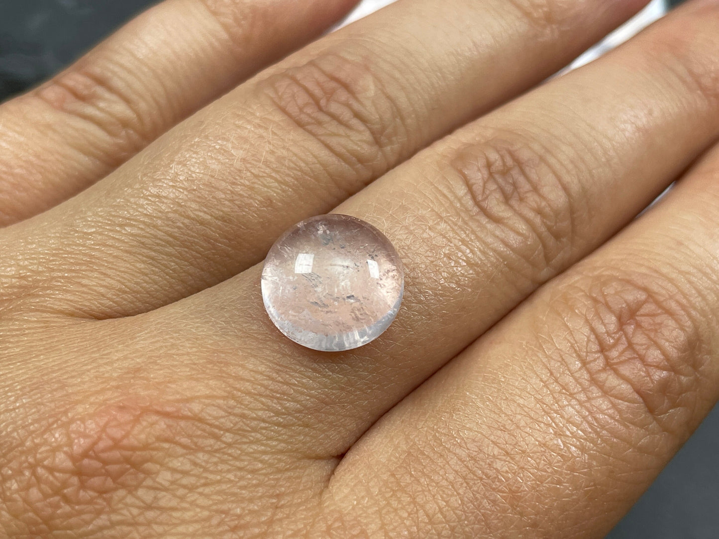 Rose Quartz round 12mm cabochon - Calibrated cabochons