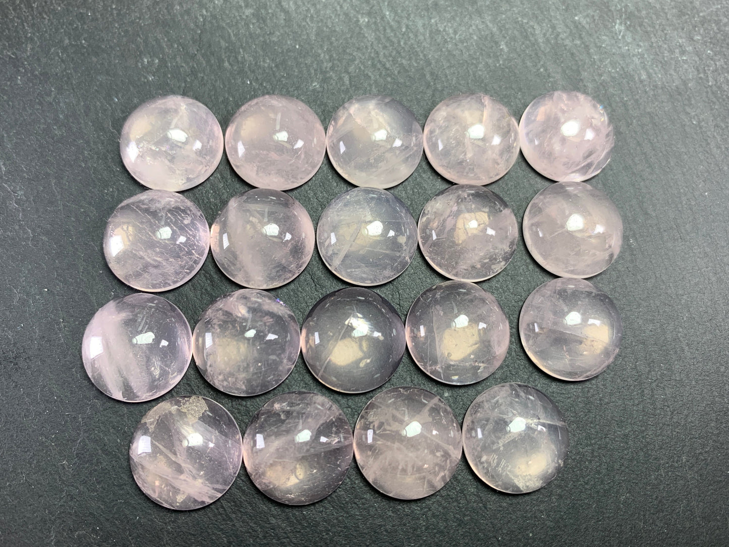 Rose Quartz round 15mm cabochon - Calibrated cabochons