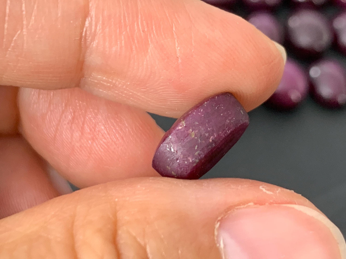 Ruby cabochon 12-13mm long