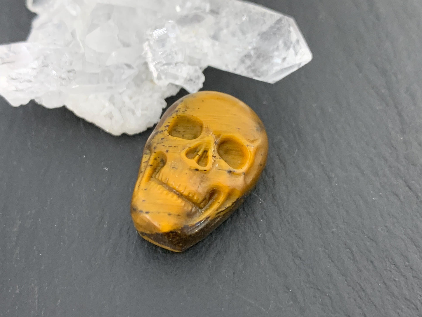 Tiger eye skull 15x21mm cabochon