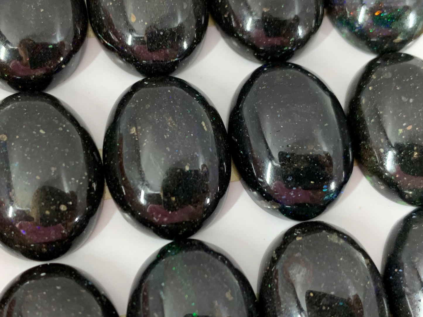 Black Andamooka Opal oval 15x20mm cabochon- Andamooka Australia - Matrix Australian Opal