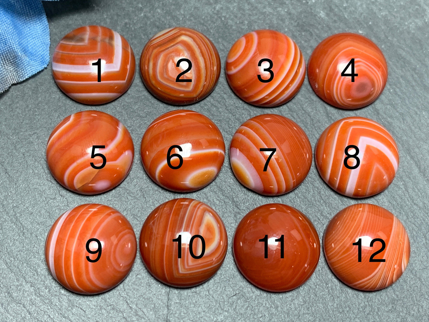 Red Agate round 15mm - Calibrated Cabochons