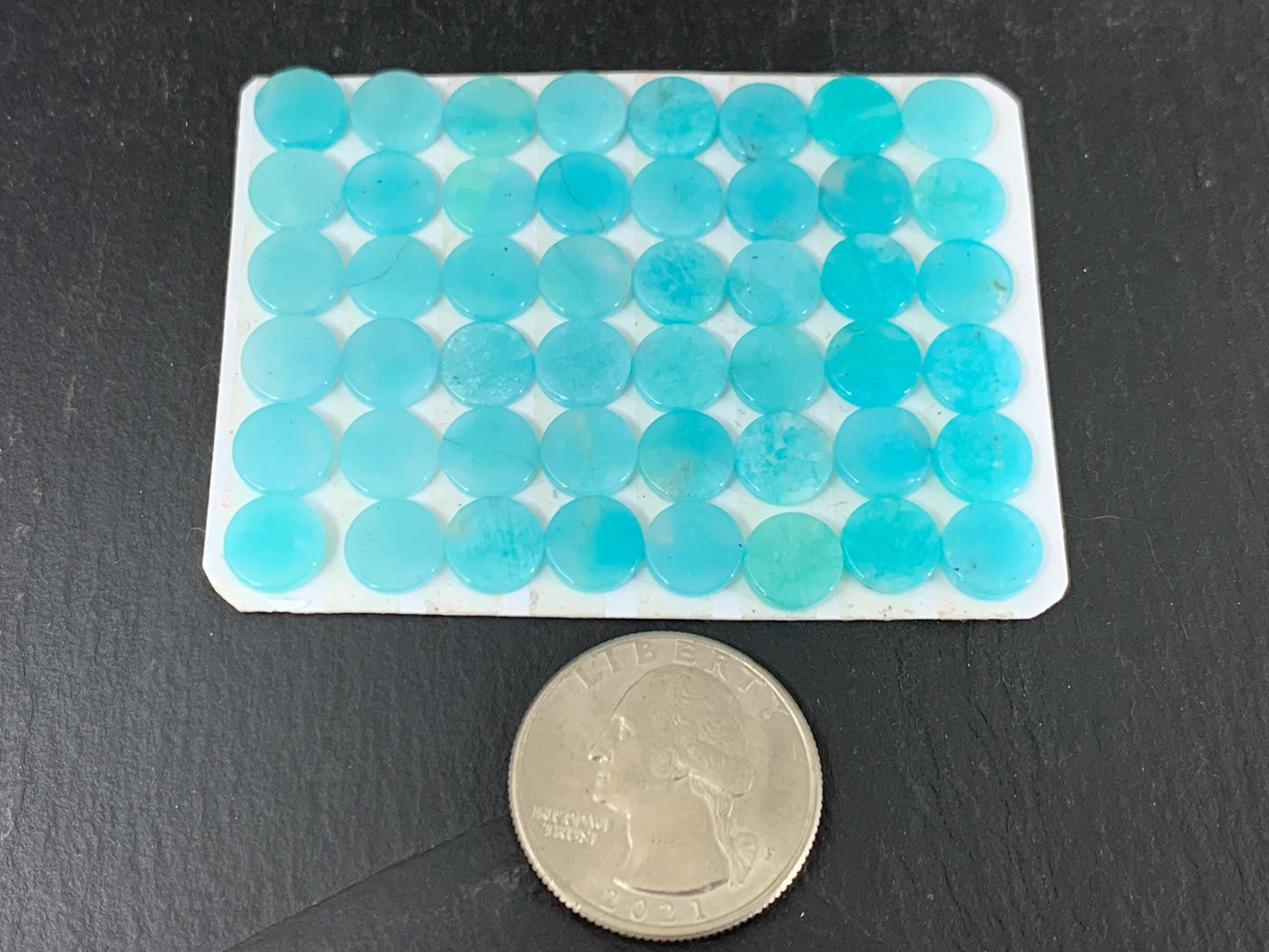 Flat Amazonite Cabochon - Natural 8mm Round Flat Stone, Calibrated Gemstone for Jewelry