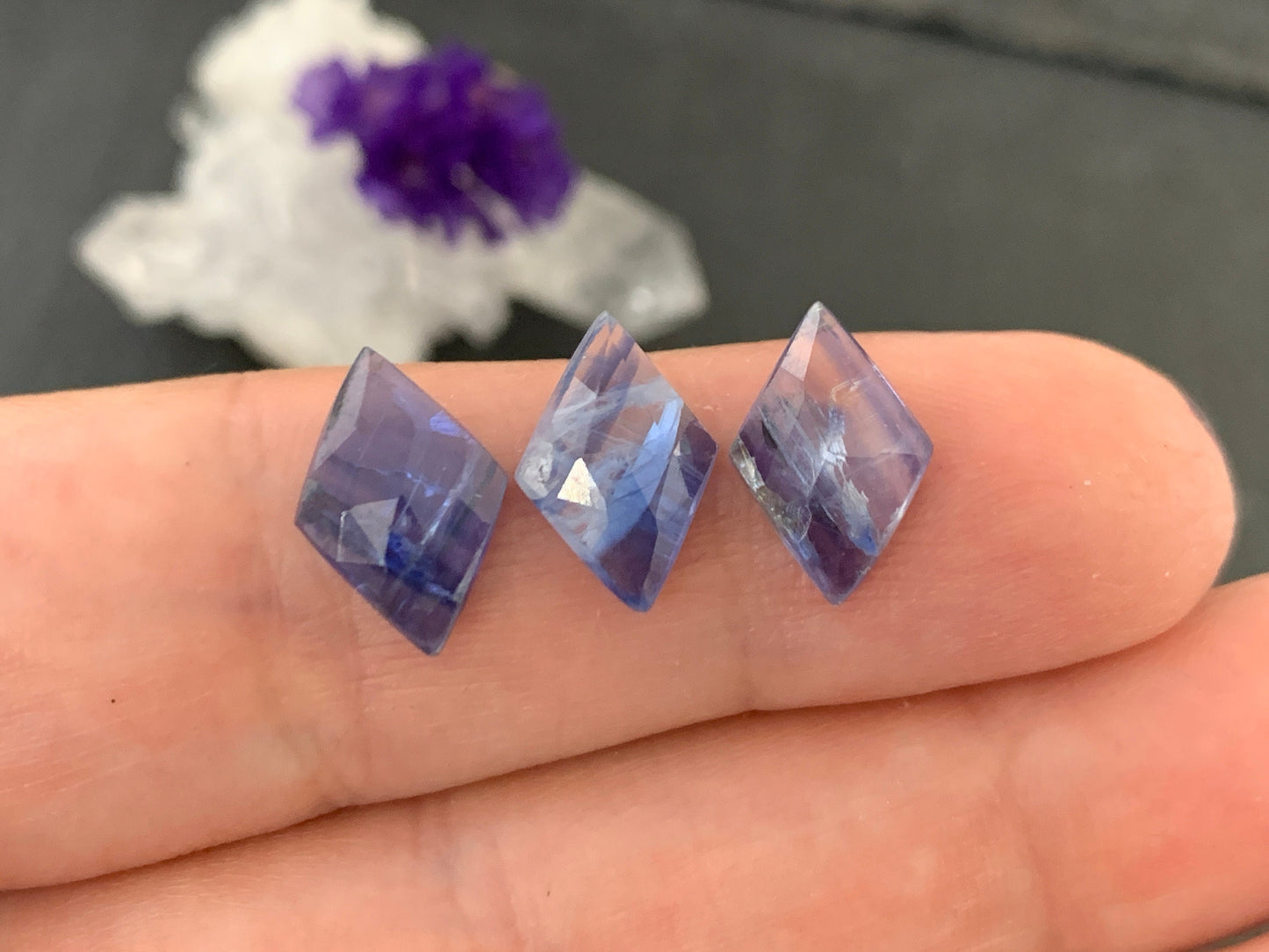 Faceted Kyanite 8x12mm Cabochon