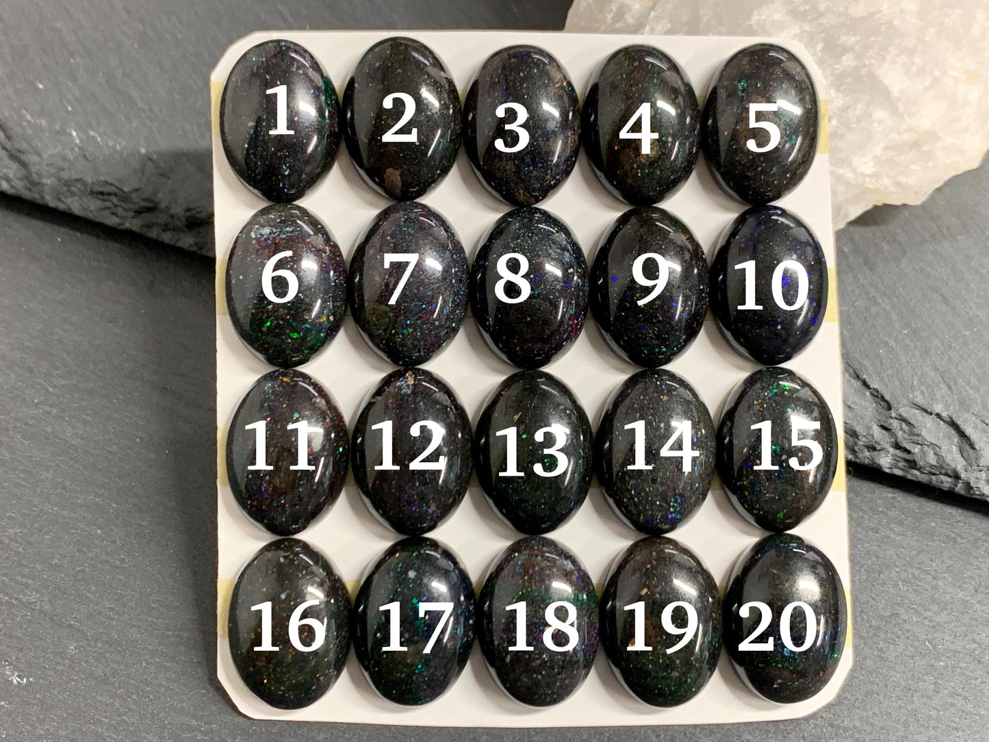 Black Andamooka Opal oval 13x18mm cabochon - Matrix Australian Opal