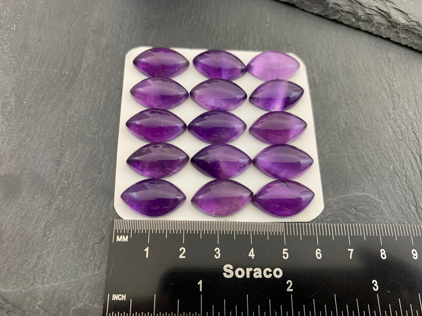 Amethyst marquise 12x20mm cabochon - Calibrated cabochons
