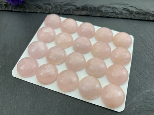 Morganite round 15mm cabochon - Calibrated cabochons