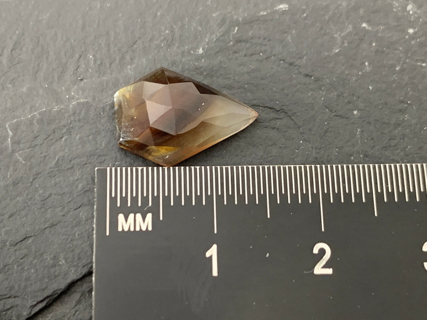 Faceted Montana Agate diamond 10x14mm cabochon