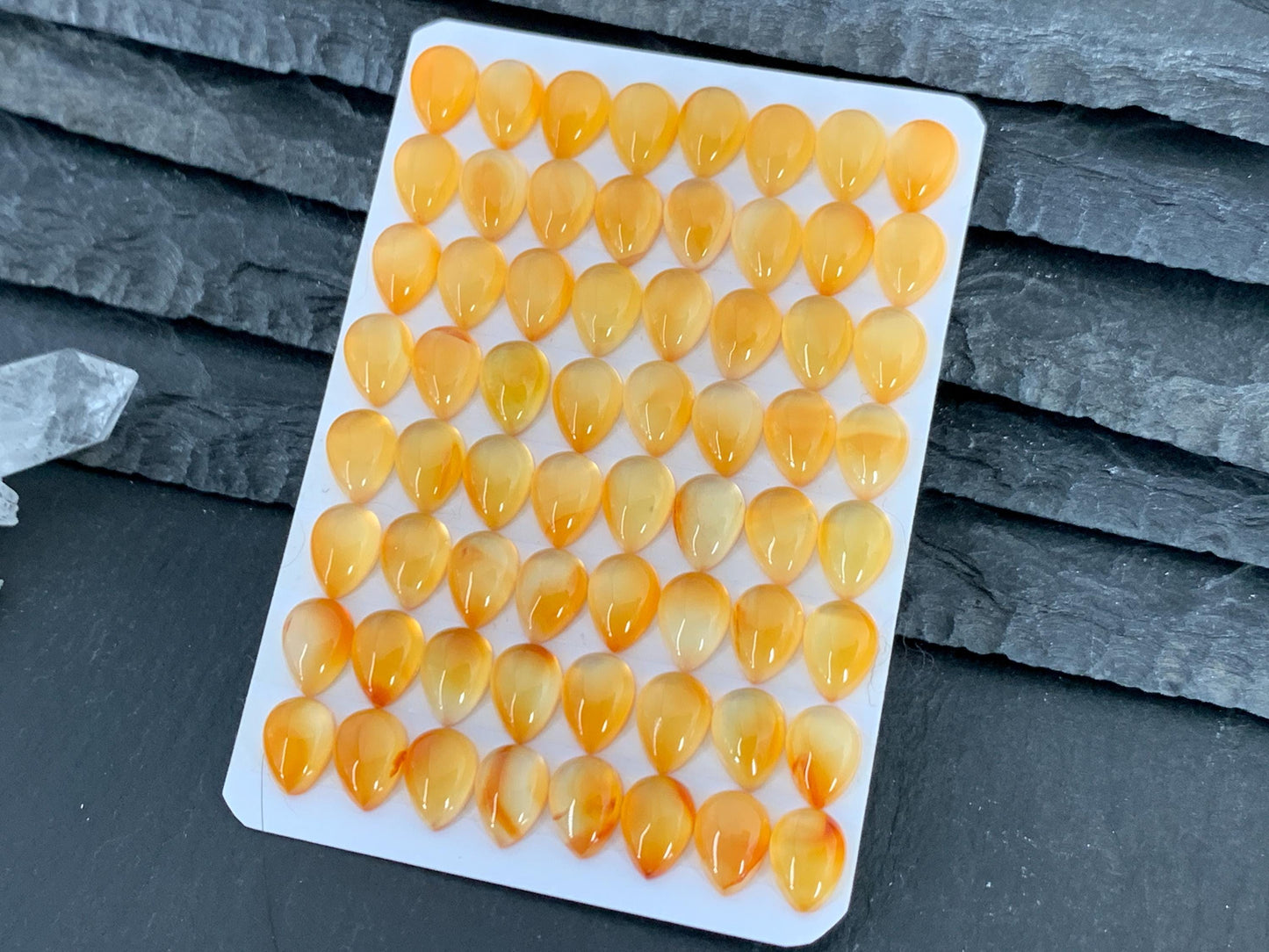 Carnelian pear 6x8mm, 8x10mm cabochon- Calibrated Carnelian