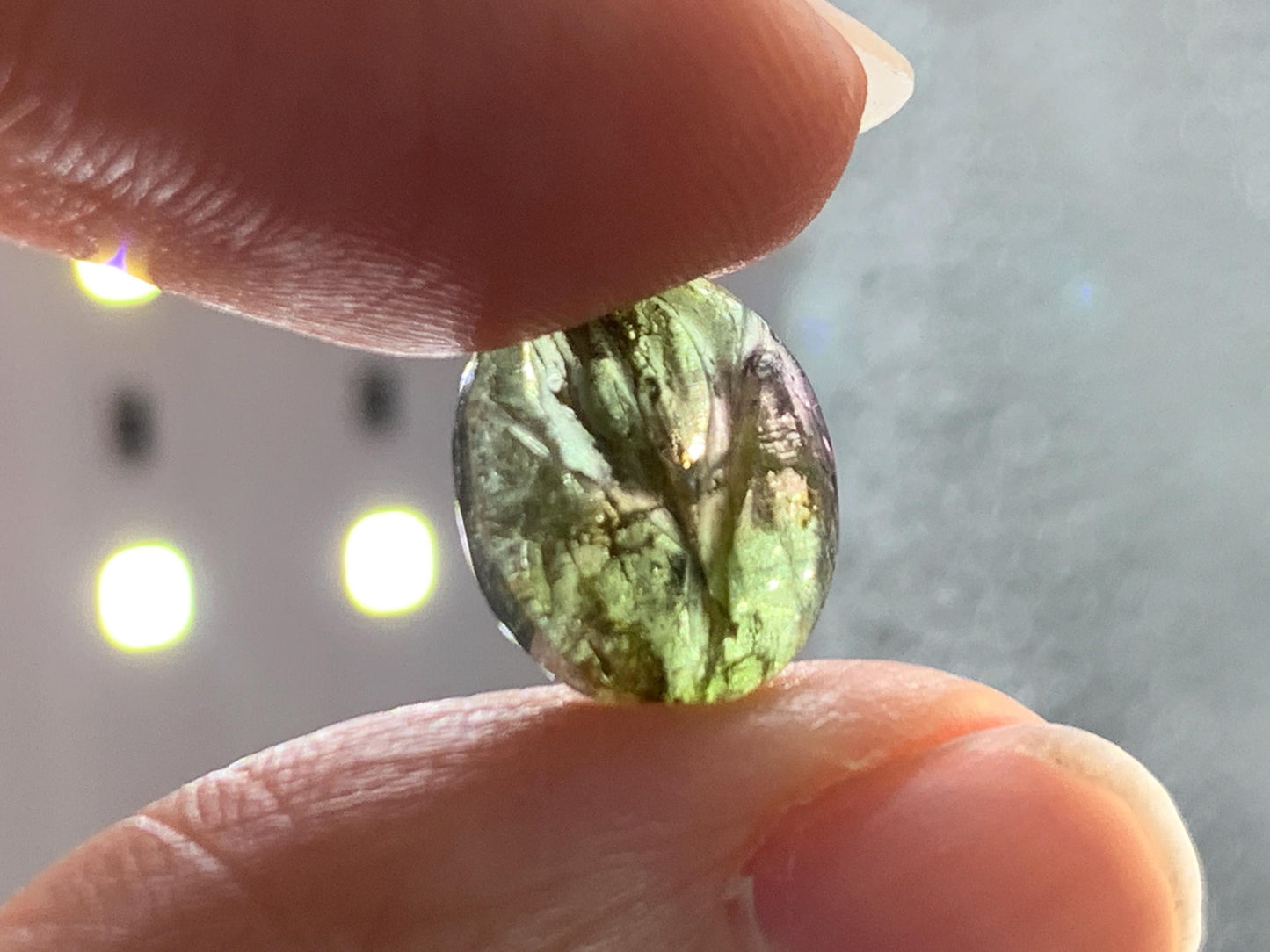 Carved Tourmaline 9x11x4mm cabochon
