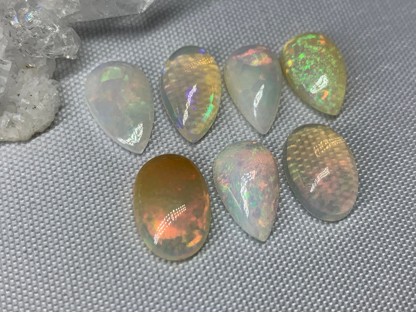 Ethiopian Opal pear 13mm long cabochon