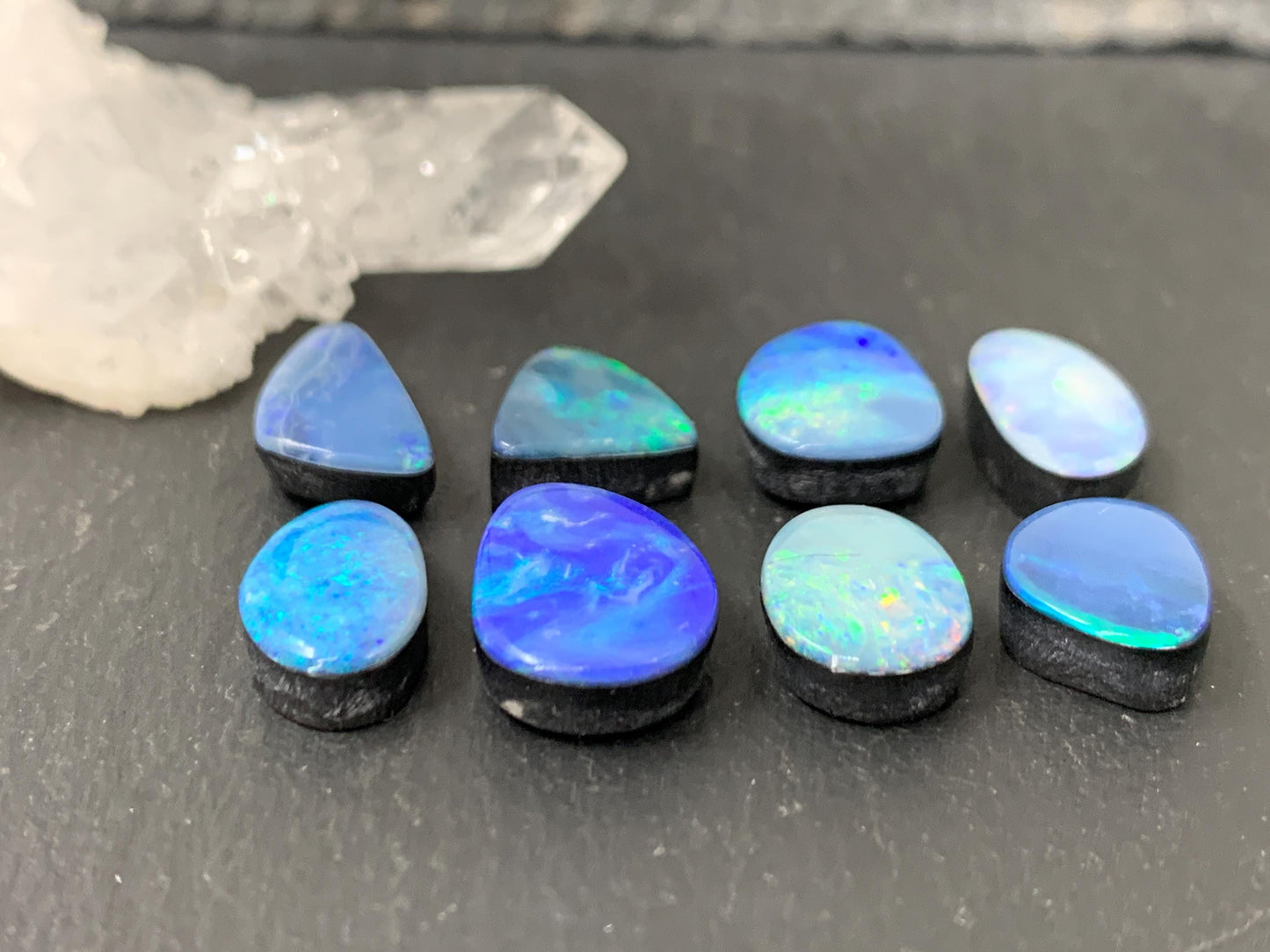 Australian Opal doublet 10-14mm long cabochon