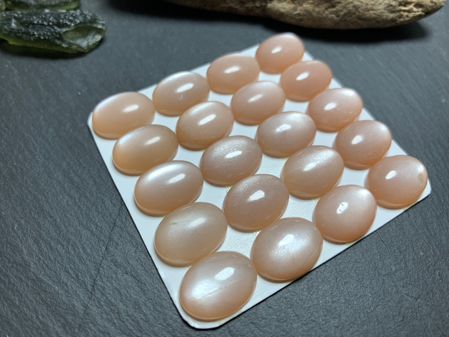 Peach Moonstone oval 12x16mm Cabochon