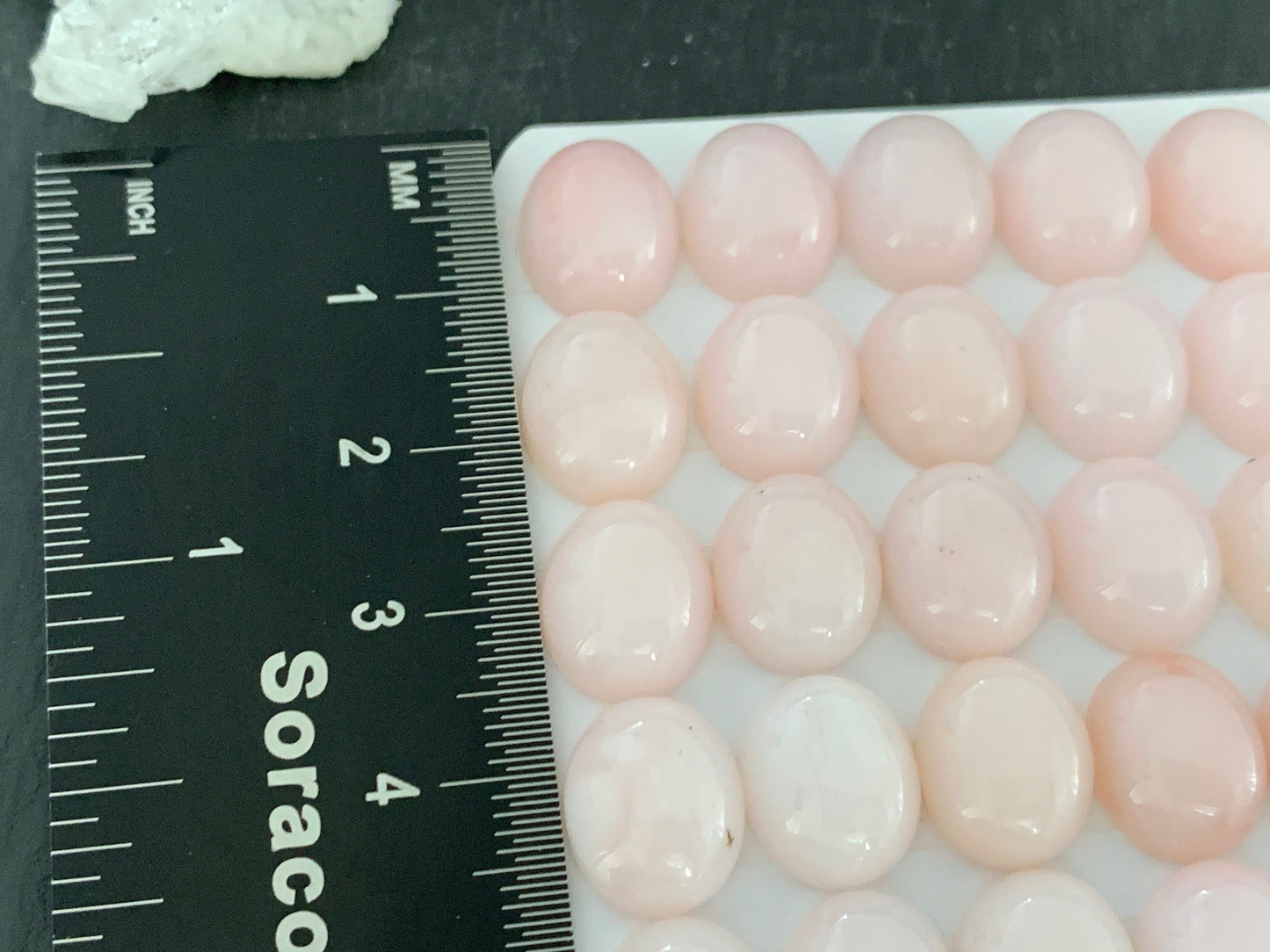 Pink Opal oval 10x12mm cabochon - Calibrated cabochons/ light pink