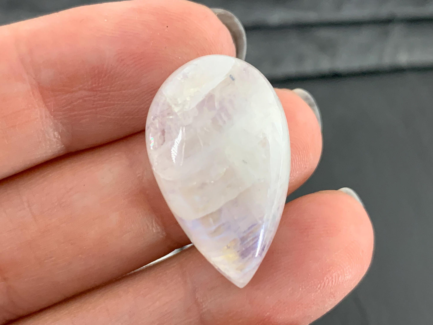 Rainbow Moonstone 26x16x8mm cabochon