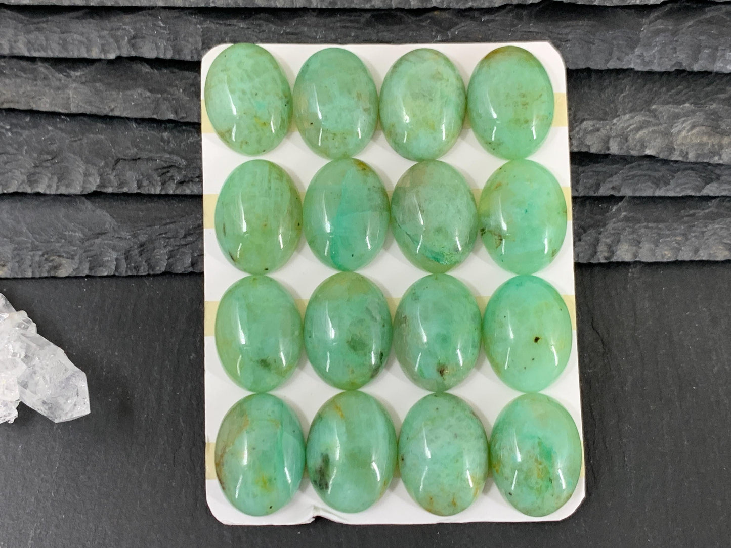 Chrysocolla Quartz oval 15x20mm cabochon - Calibrated cabochons