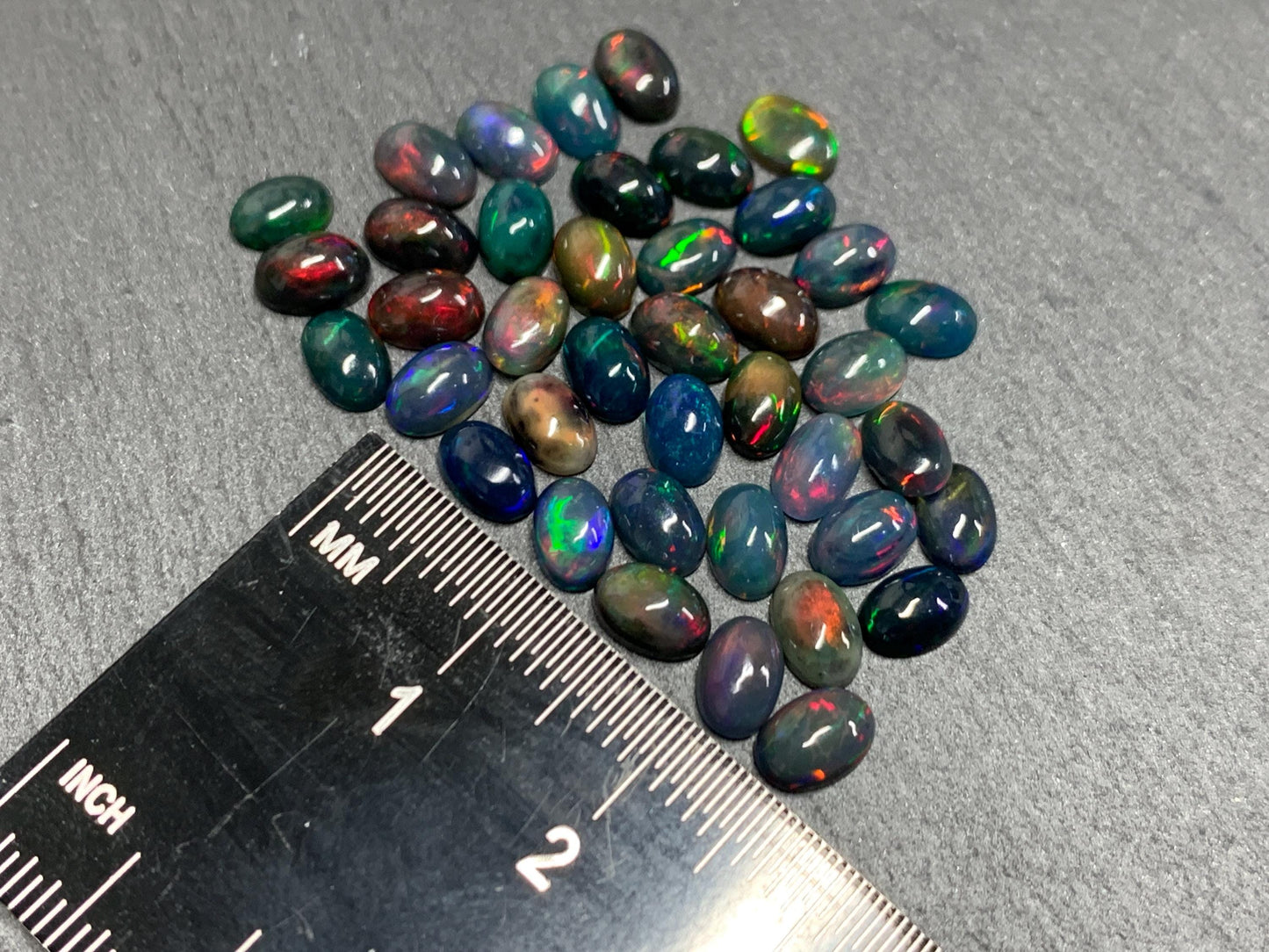 Black Ethiopian Opal 4x6mm cabochon