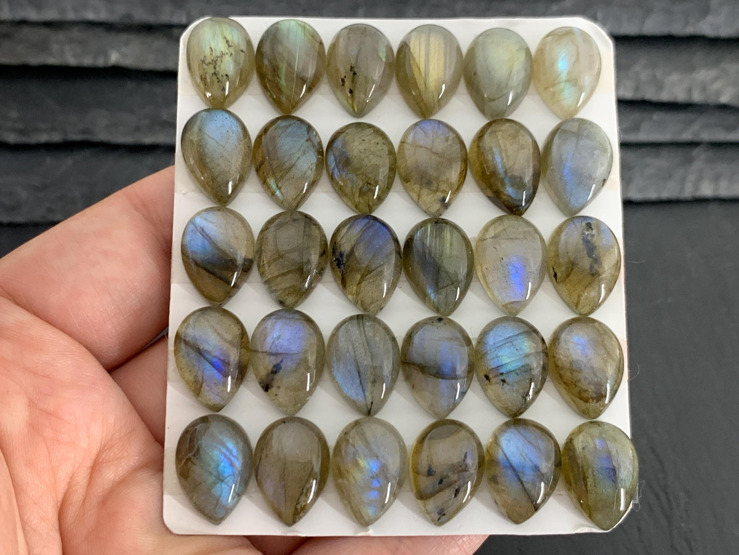 Labradorite pear 10x14mm Cabochon - Calibrated Cabochons