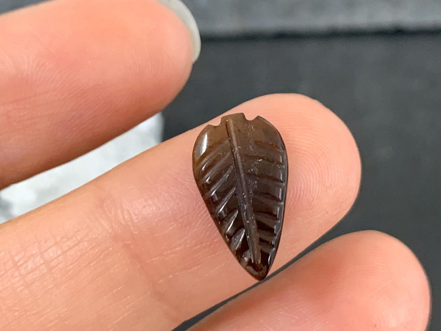 Carved Tourmaline 8x15x2mm cabochon