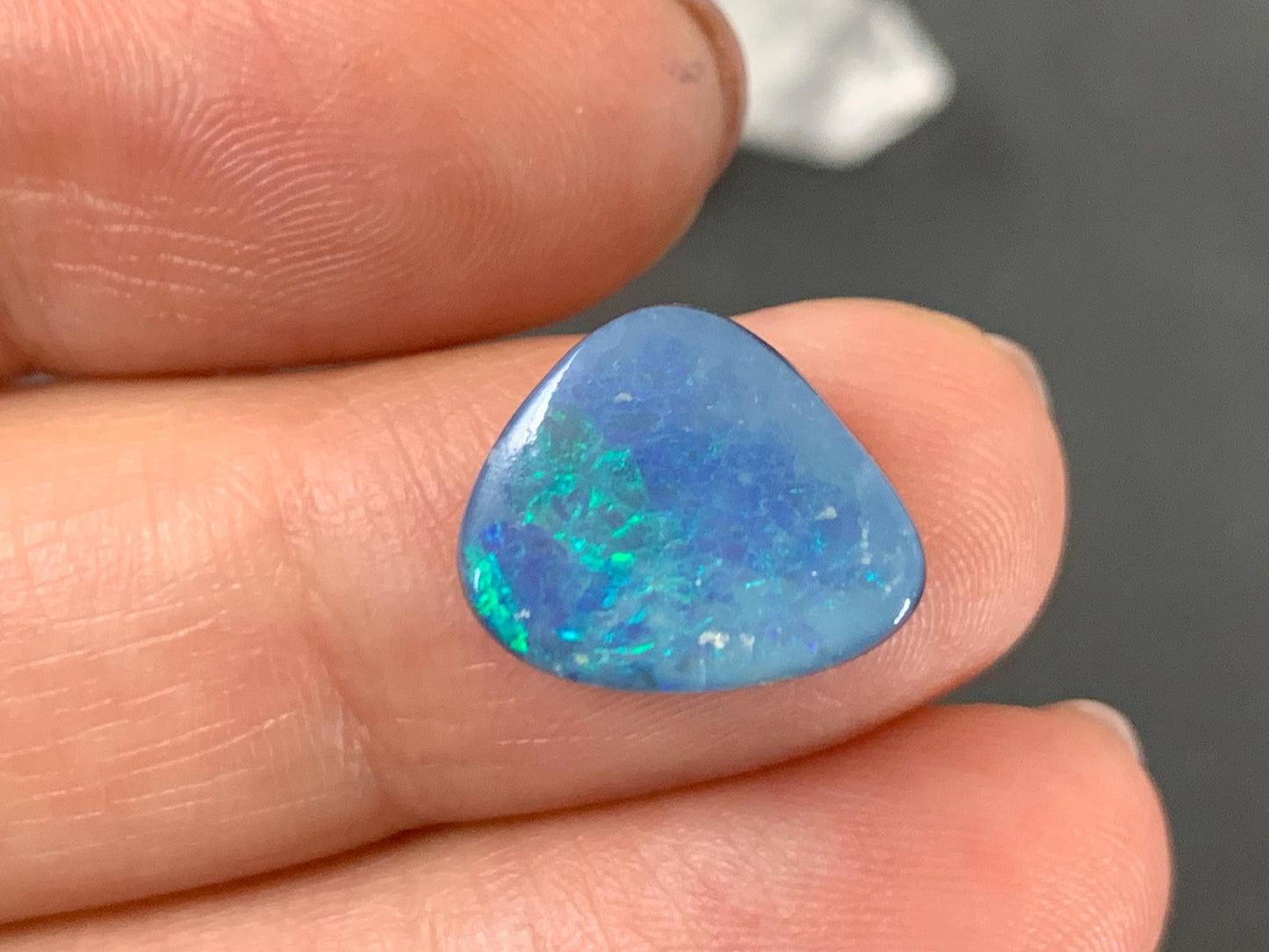 Australian Opal doublet 11x12x4.5mm cabochon