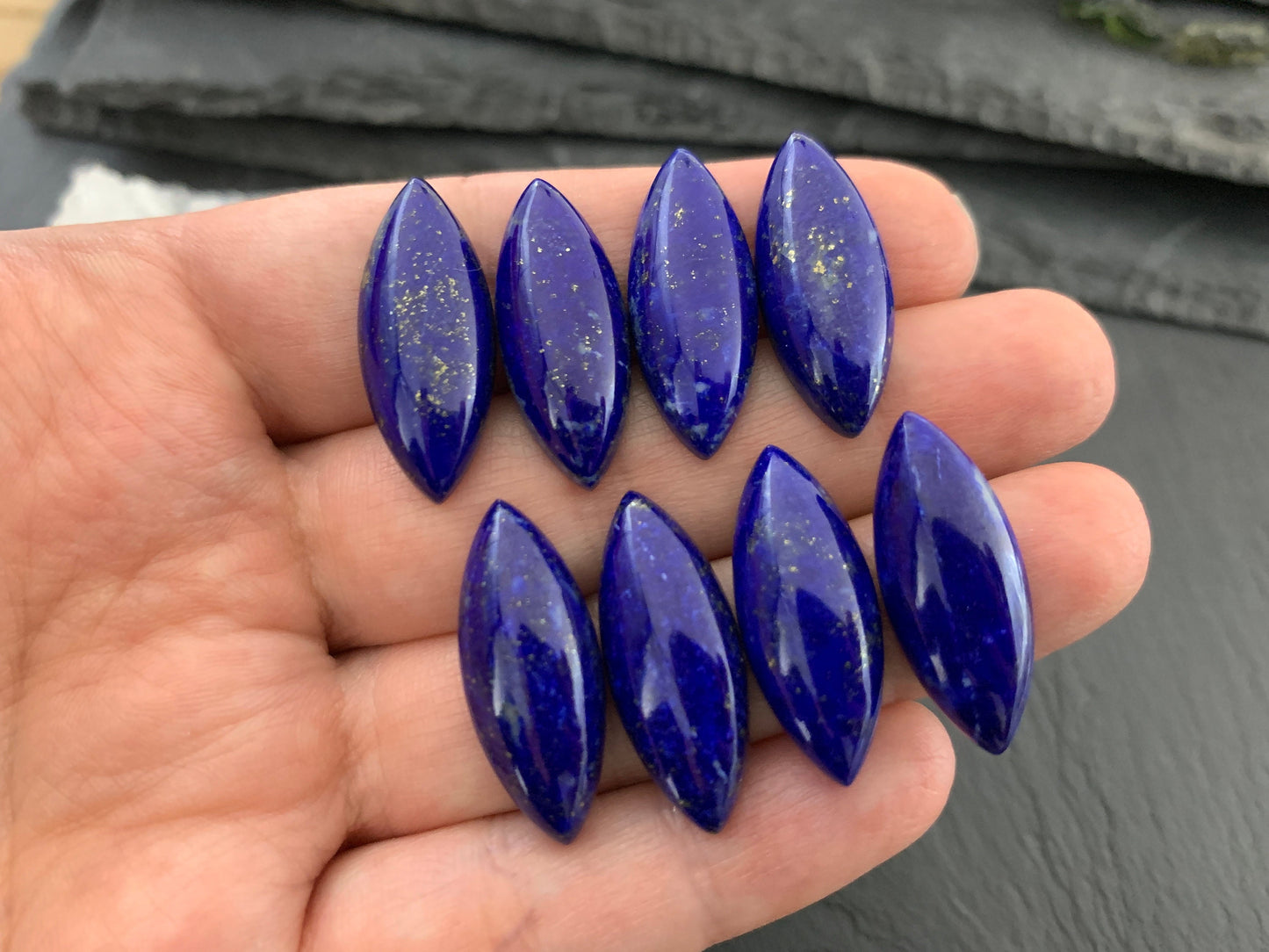 Lapis Lazuli marquise 12x25mm cabochon - Calibrated cabochons