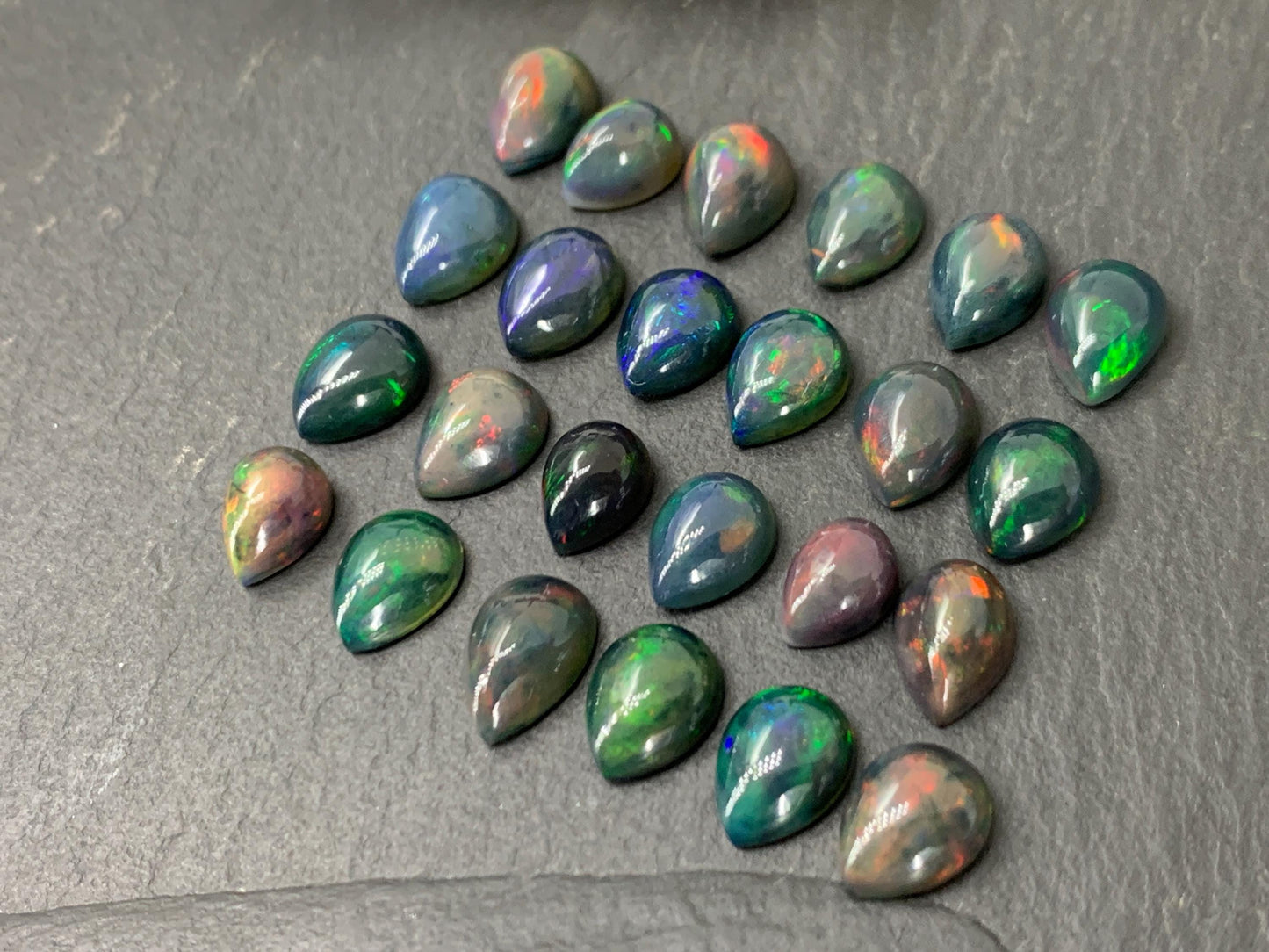 Black Ethiopian Opal 6x8mm cabochon