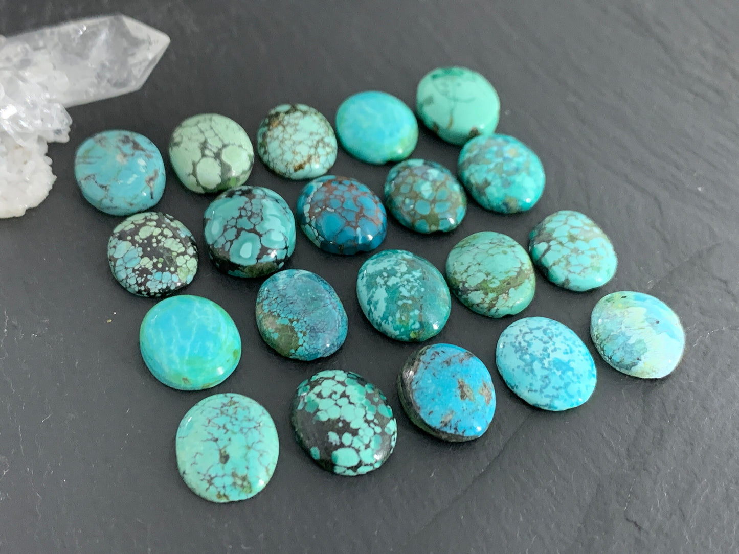 Tibetan Turquoise oval 10x12mm cabochon