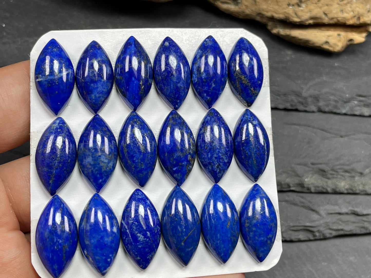 Lapis Lazuli marquise 10x20mm cabochon - Calibrated cabochons