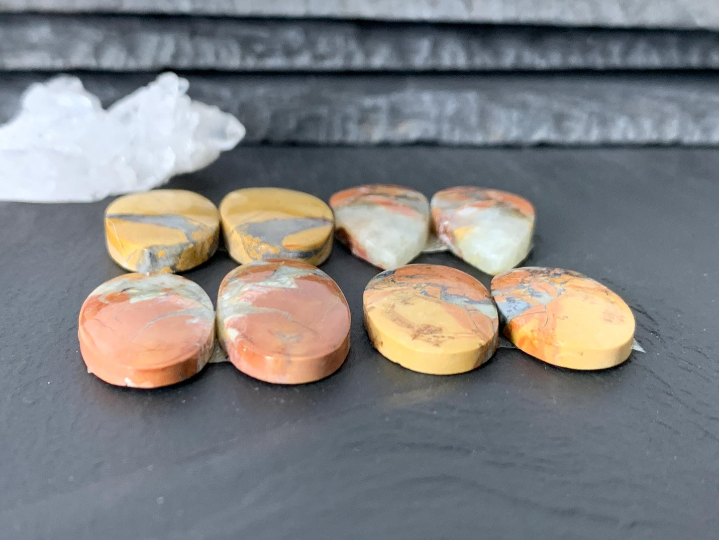 Maligano Jasper cabochon pair