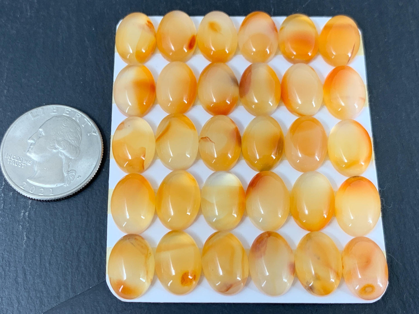 Carnelian Cabochon – Natural Orange Oval Gemstone 10x14mm Calibrated Stone