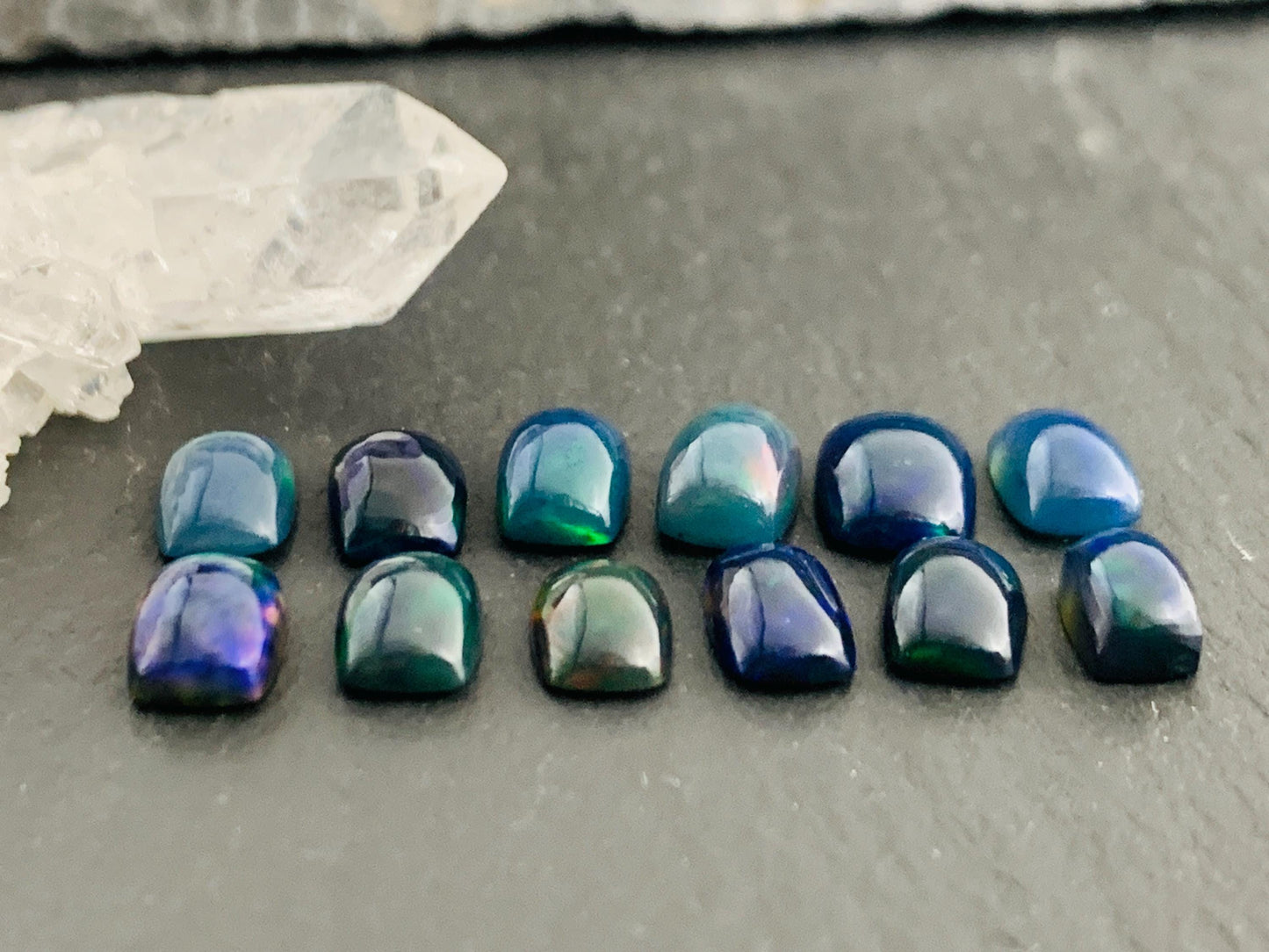 Natural Ethiopian Black Opal 6-7mm Rectangle Cabochon