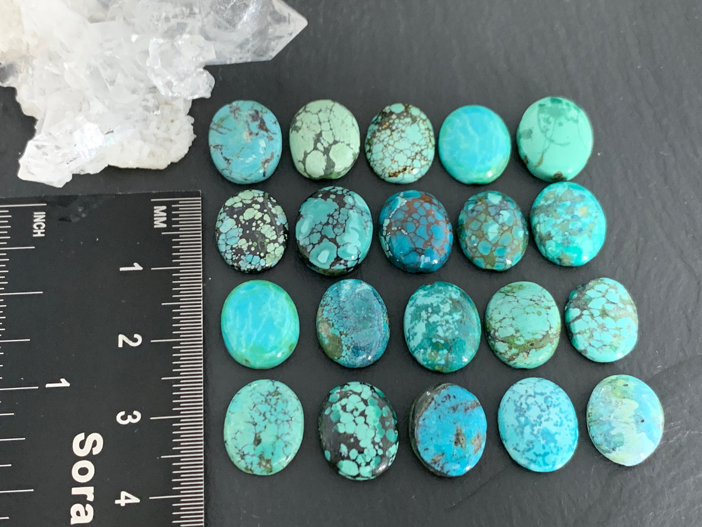 Tibetan Turquoise oval 10x12mm cabochon