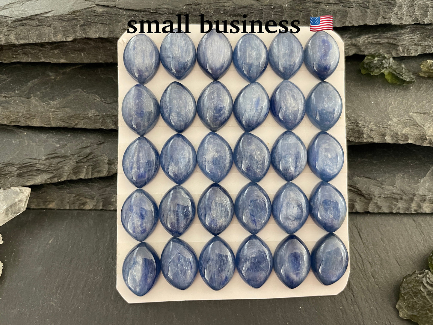 Kyanite marquise 10x14mm Cabochon - Calibrated cabochons
