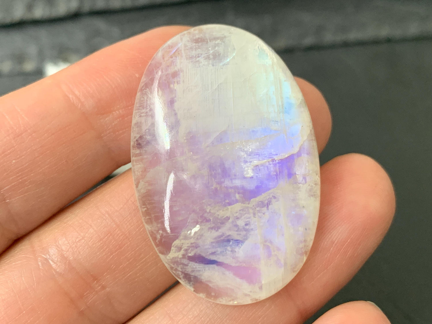 Rainbow Moonstone 38x25x7mm cabochon