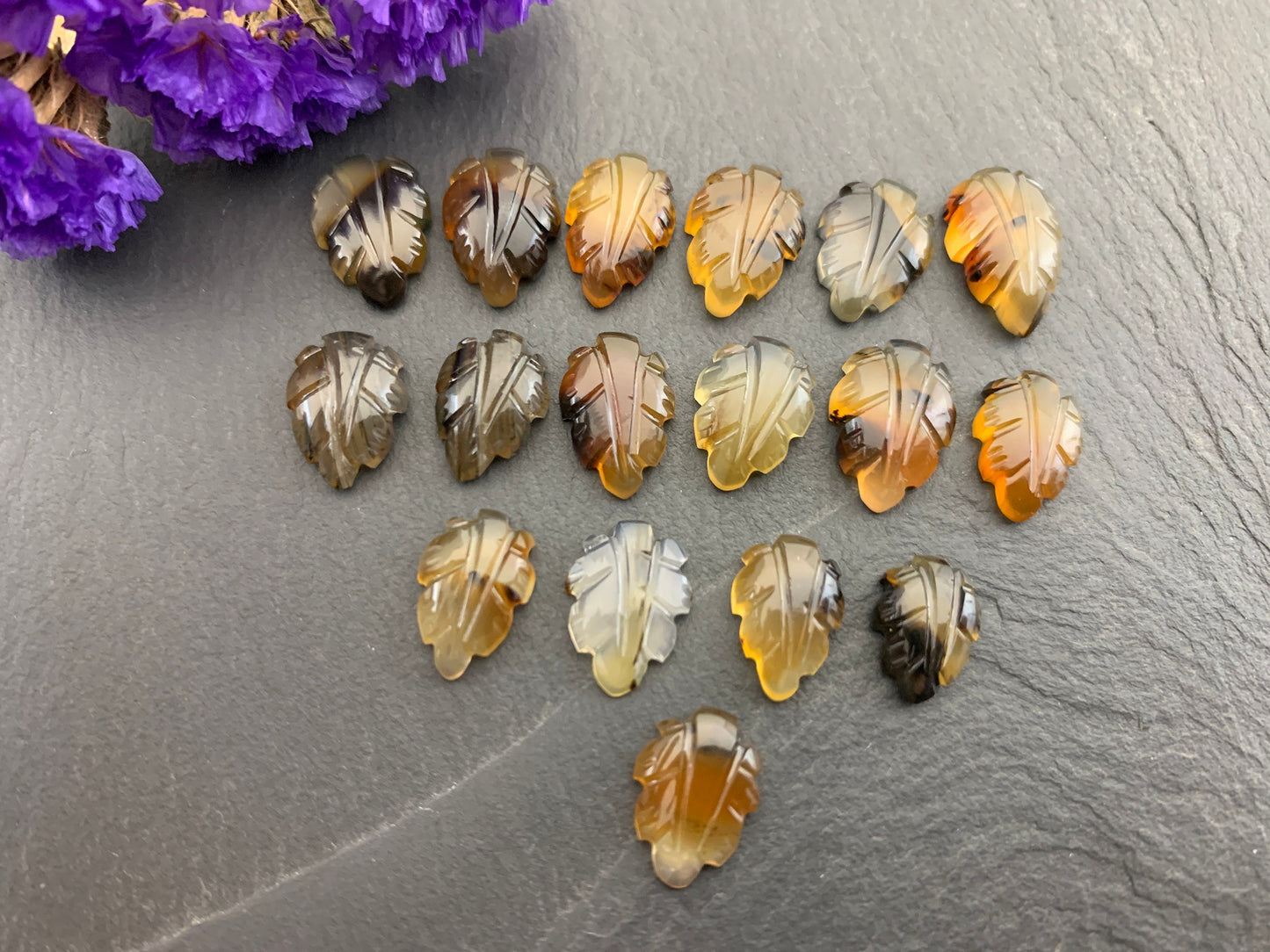 Montana Agate leaf cabochon