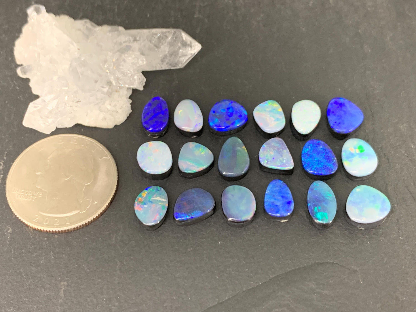 Australian Opal doublet 8-10mm long cabochon