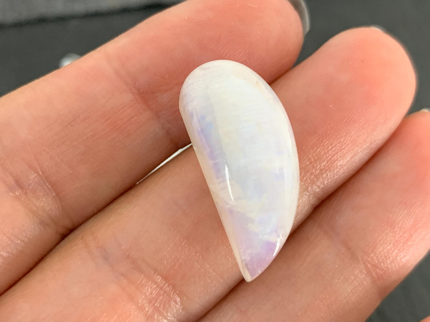 Rainbow Moonstone 25x12x8mm cabochon