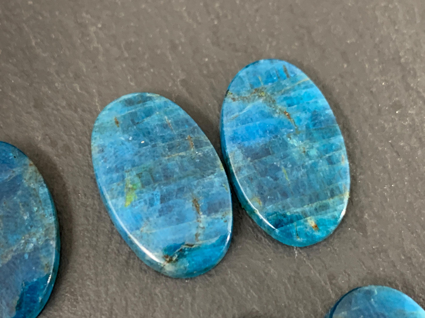 Apatite oval 18-19mm long cabochon - Buy by pair