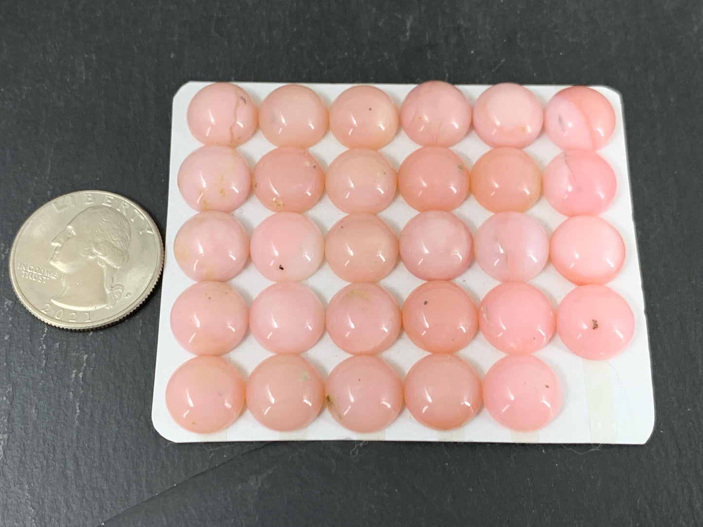 Pink Opal Cabochon - 12mm Round Calibrated Gemstone Jewelry Making Supplies