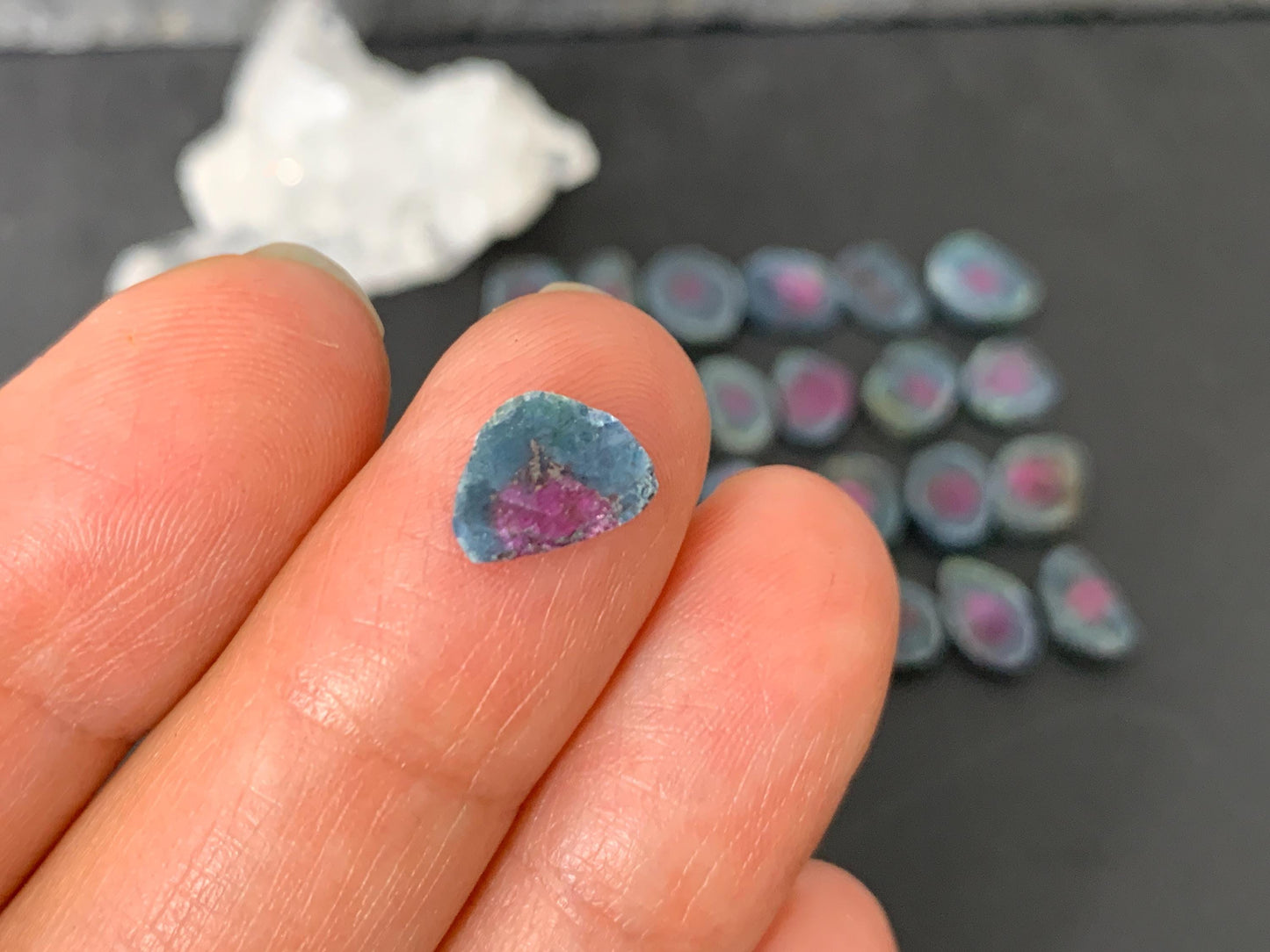 Watermelon Ruby 11mm long slice