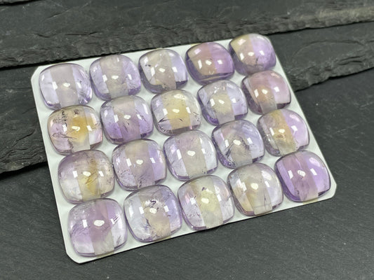 Amethyst square cushion cabochon 15mm - Calibrated cabochons